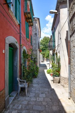 A narrow street in Trivento, a mountain village in the Molise region of Italy.