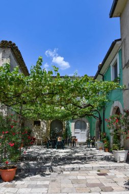 A narrow street in Trivento, a mountain village in the Molise region of Italy.