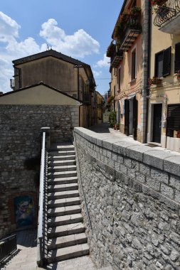 A narrow street in Trivento, a mountain village in the Molise region of Italy.