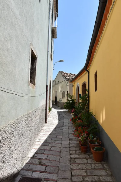A narrow street in Trivento, a mountain village in the Molise region of Italy.