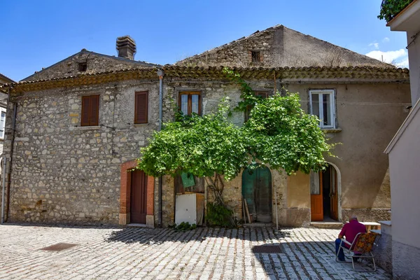 A narrow street in Trivento, a mountain village in the Molise region of Italy.