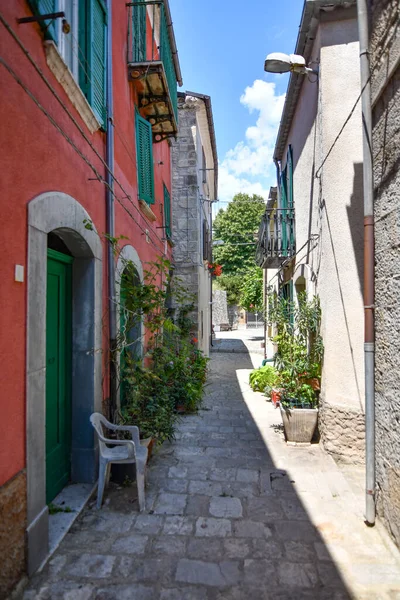 Вузька Вулиця Трівенто Гірському Селі Моліз Італія — стокове фото