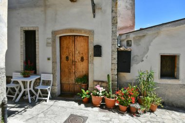 The door of a small house in Zungoli, one of the most beautiful villages in Italy.
