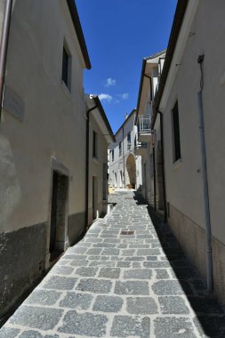 A small street between the old houses of Zungoli, one of the most beautiful villages in Italy.