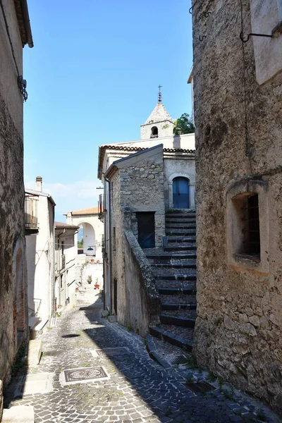 Narrow Street Pesche Mountain Village Molise Region Italy —  Fotos de Stock