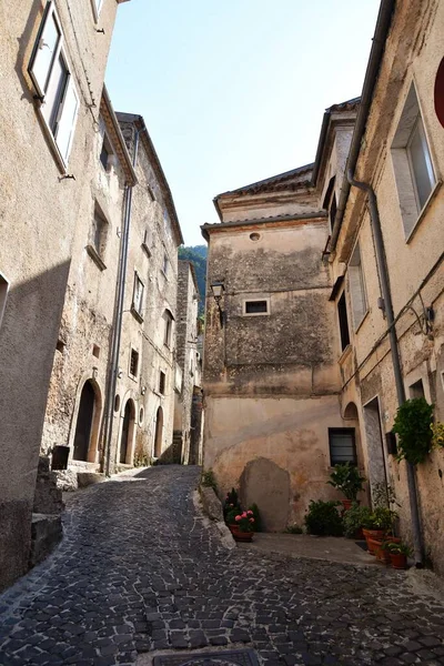 Narrow Street Pesche Mountain Village Molise Region Italy — Stock Photo, Image