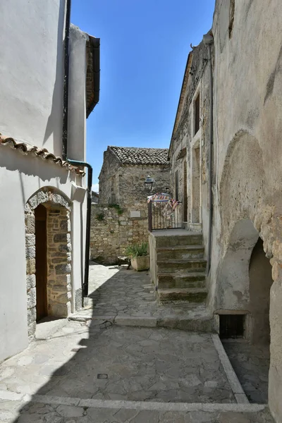 Small Street Old Houses Zungoli One Most Beautiful Villages Italy — Photo