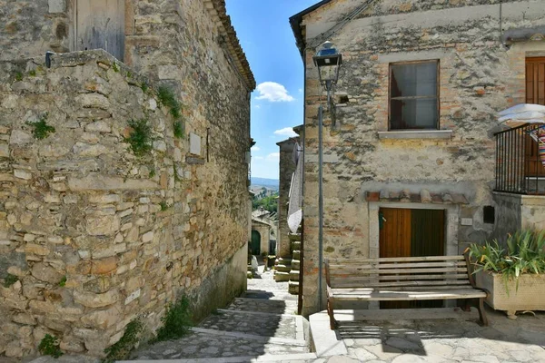 Small Street Old Houses Zungoli One Most Beautiful Villages Italy — Fotografia de Stock