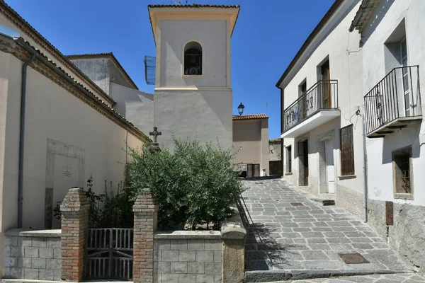 A small street between the old houses of Zungoli, one of the most beautiful villages in Italy.