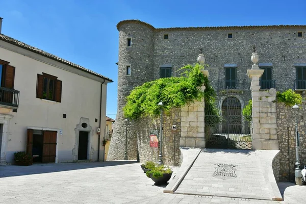 A small street between the old houses of Zungoli, one of the most beautiful villages in Italy.