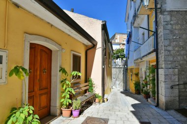 A small street between the old houses of Savignano Irpino, one of the most beautiful villages in Italy.