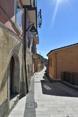 A small street between the old houses of Savignano Irpino, one of the most beautiful villages in Italy.