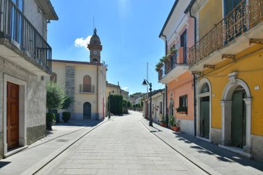 A small street between the old houses of Savignano Irpino, one of the most beautiful villages in Italy.