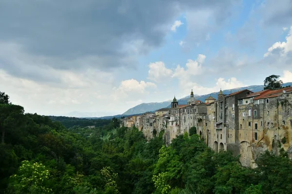 Panoramic View Sant Agata Goti Medieval Village Province Avellino Campania — Fotografia de Stock