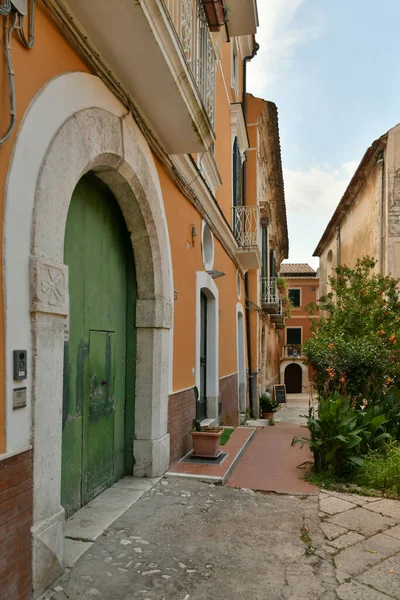 Narrow Street Sant Agata Goti Medieval Village Province Benevento Campania — Fotografia de Stock