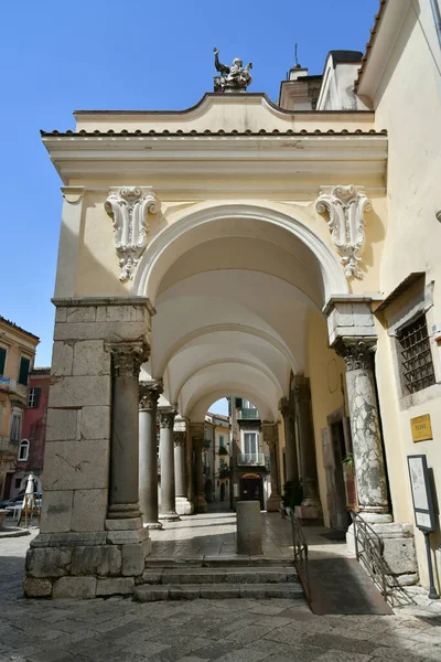 Portico Cathedral Sant Agata Goti Medieval Village Province Benevento Campania — Stock fotografie