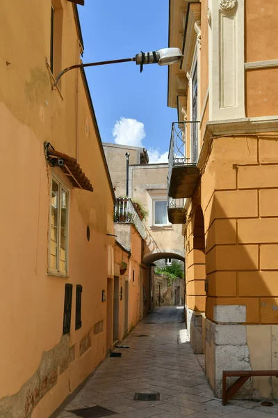 A narrow street in Sant'Agata de 'Goti, a medieval village in the province of Benevento in Campania, Italy.