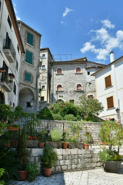 Narrow Street Cusano Mutri Medieval Village Province Benevento Campania Italy — 图库照片