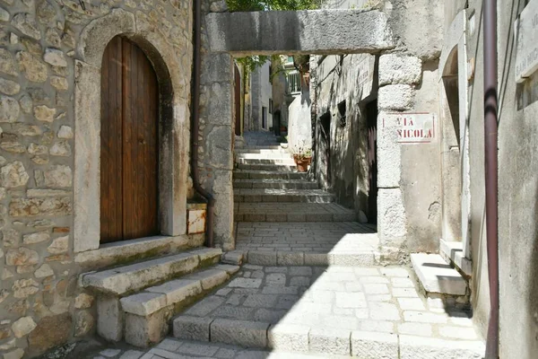 Narrow Street Cusano Mutri Medieval Village Province Benevento Campania Italy — Zdjęcie stockowe