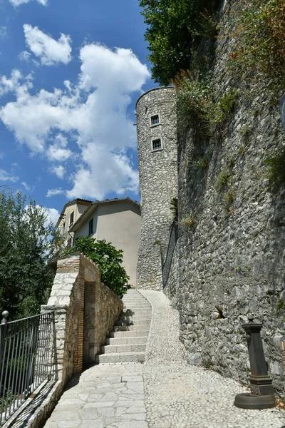 Narrow Street Cusano Mutri Medieval Village Province Benevento Campania Italy — Foto de Stock
