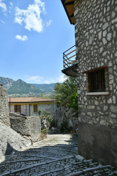 Narrow Street Cusano Mutri Medieval Village Province Benevento Campania Italy — Stockfoto