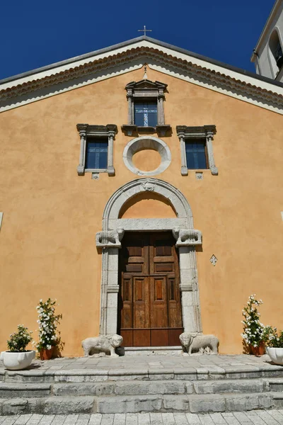 Door Small Church Pietraroja Medieval Village Province Benevento Campania Italy — Foto Stock