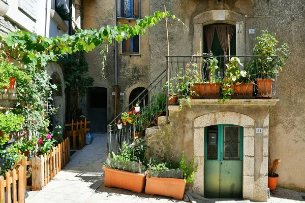 Narrow Street Pietraroja Medieval Village Province Benevento Campania Italy — Stockfoto