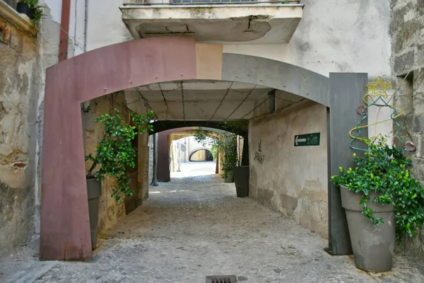 Narrow Street Castelvenere Medieval Village Province Avellino Campania Italy — Fotografia de Stock