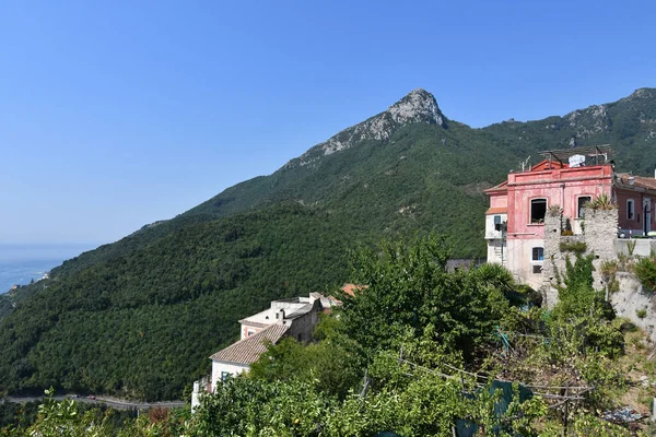 Isolated House Landscape Albori Village Mountains Amalfi Coast Italy — Fotografia de Stock
