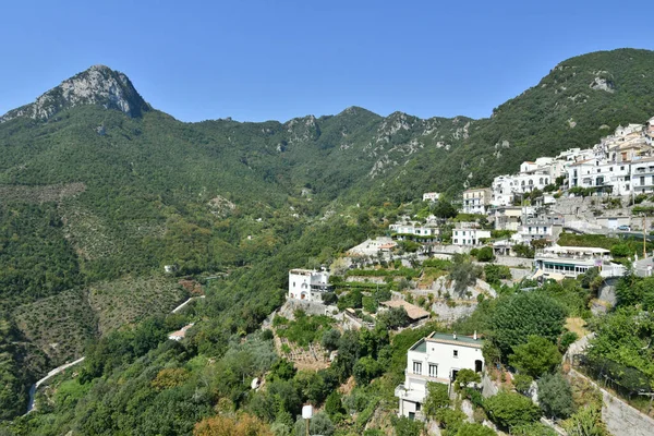 Panoramic View Village Albori Mountains Amalfi Coast Italy — Foto Stock