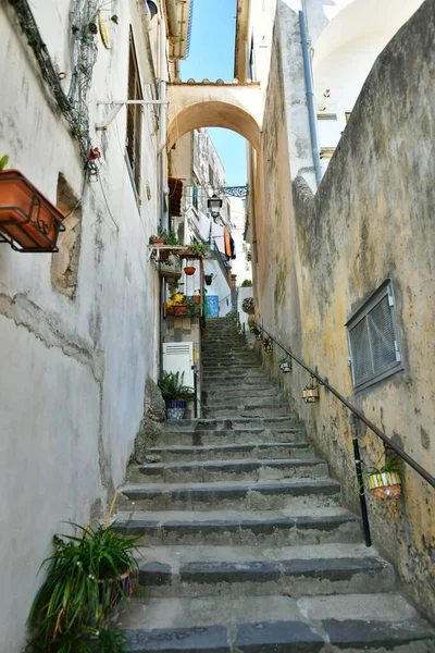 An alley in Albori, a village in the mountains of the Amalfi coast in Italy.