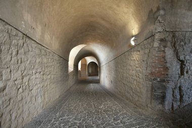 Corridor inside of Saint 'Elmo castle in Naples, Italy.