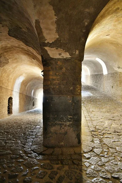 Corridor inside of Saint 'Elmo castle in Naples, Italy.