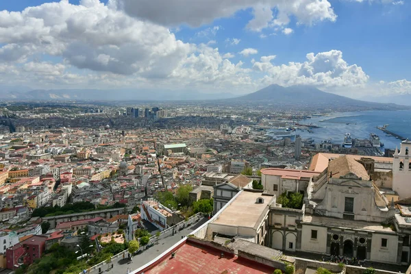 Panoramic View City Naples Walls Saint Elmo Castle Italy — Photo