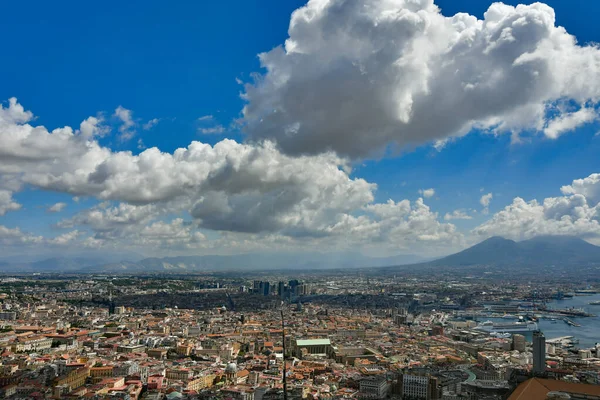 Panoramic view of the city of Naples from the walls of Saint 'Elmo castle, Italy.