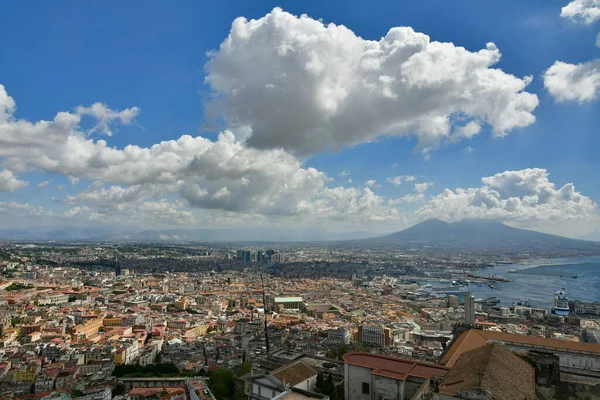 Panoramic view of the city of Naples from the walls of Saint 'Elmo castle, Italy.