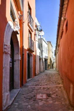 A narrow street in Calitri, a picturesque village in the province of Avellino in Campania, Italy.