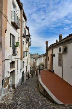 A narrow street in Calitri, a picturesque village in the province of Avellino in Campania, Italy.