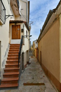 A narrow street in Calitri, a picturesque village in the province of Avellino in Campania, Italy.