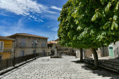 A small square in Castelgrande, a rural village in the province of Potenza in Basilicata, Italy.