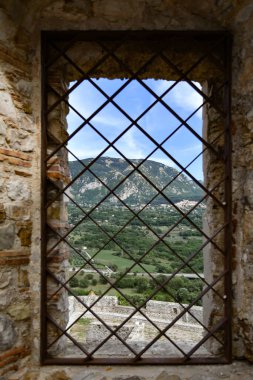 Panoramic view from the castle of Quaglietta, a medieval village in the province of Salerno in Italy.