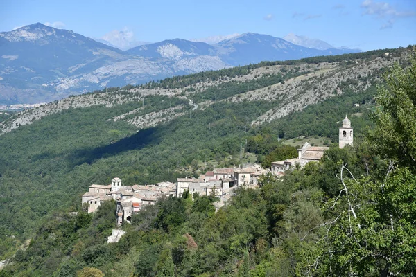 Panoramisch Uitzicht Caramanico Terme Een Dorp Italiaanse Regio Abruzzen — Stockfoto