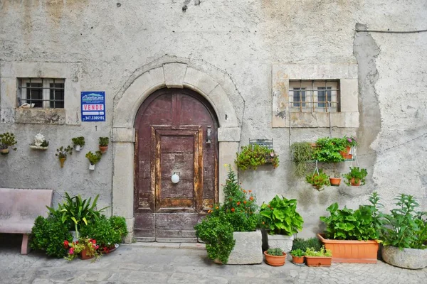Drzwi Starego Domu Caramanico Terme Miejscowości Obwodzie Abruzja Włoszech — Zdjęcie stockowe