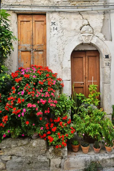 Die Tür Eines Alten Hauses Caramanico Terme Einem Dorf Den — Stockfoto