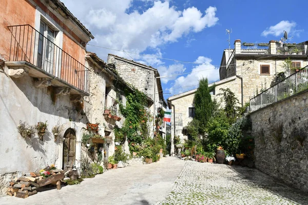 Narrow Street Old Stone Houses Caramanico Terme Medieval Village Abruzzo — Stock Photo, Image