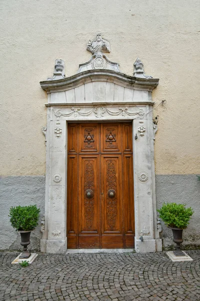 Porte Une Église Pratola Peligna Village Médiéval Dans Région Des — Photo