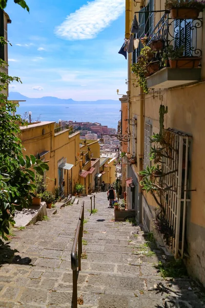 Scalinata Del Petraio Una Calle Estrecha Característica Antigua Ciudad Nápoles — Foto de Stock