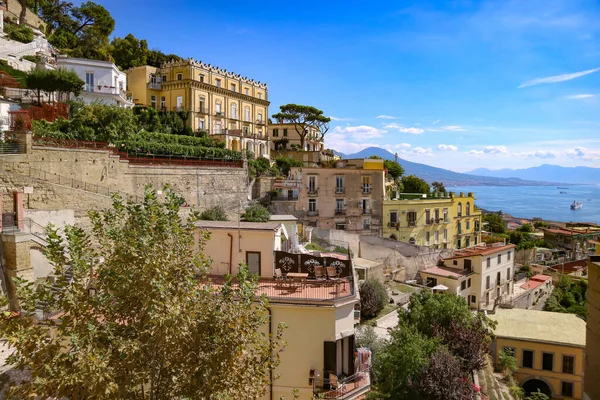 Panoramatický Výhled Shora Staré Město Výhledem Moře Neapoli Itálie Royalty Free Stock Fotografie