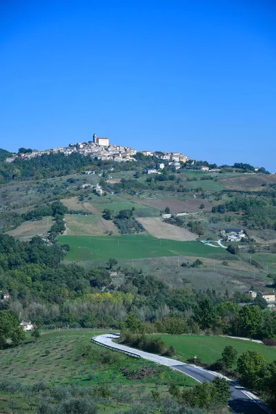 Pohled Údolí Vesnice Oratino Italské Město Molise — Stock fotografie