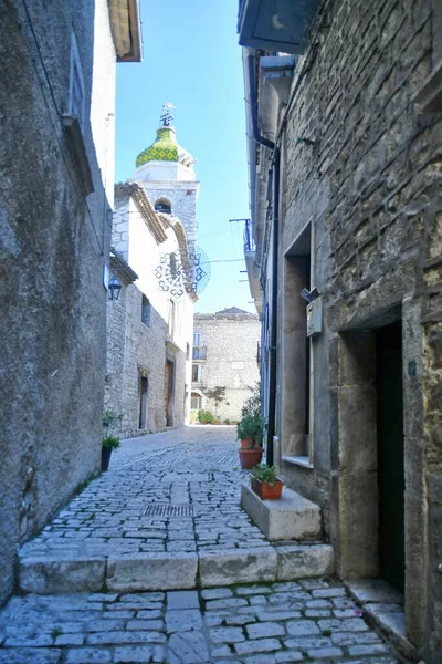 Eine Enge Straße Zwischen Den Alten Steinhäusern Von Oratino Einem — Stockfoto